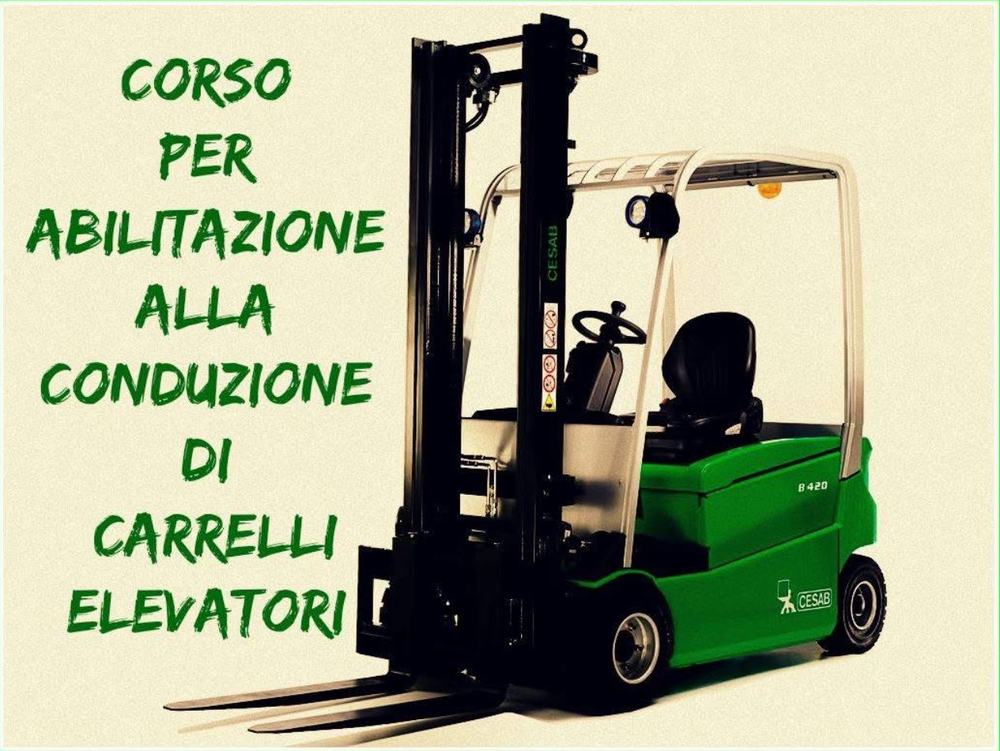 Locandina del corso per carrelli elevatori