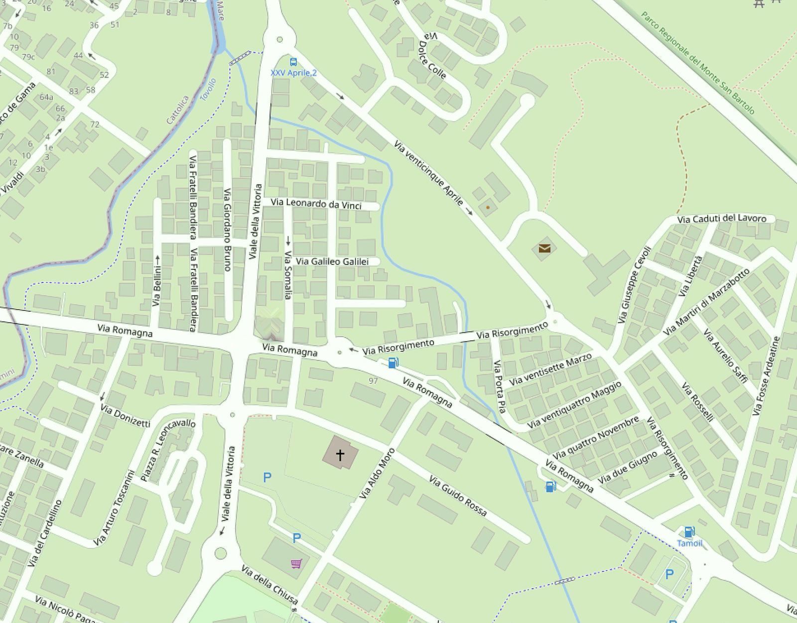 Mappa della zona di Via Romagna, 83, Gabicce Mare
